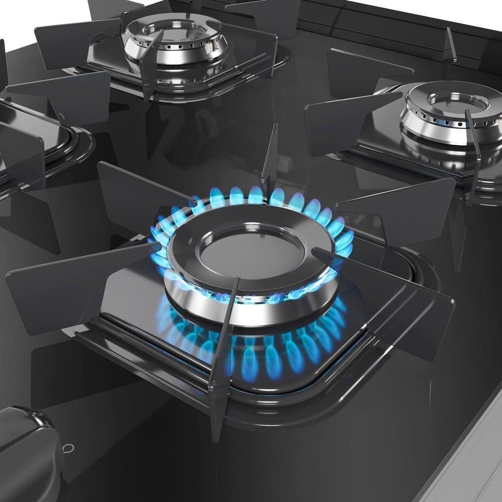 Fogão Mueller Titânio 4 Bocas Com Mesa De Vidro E Acendimento Mfv4bb - 4