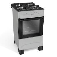 Fogão Mueller Titânio 4 Bocas Com Mesa De Vidro E Acendimento Mfv4bb - 1