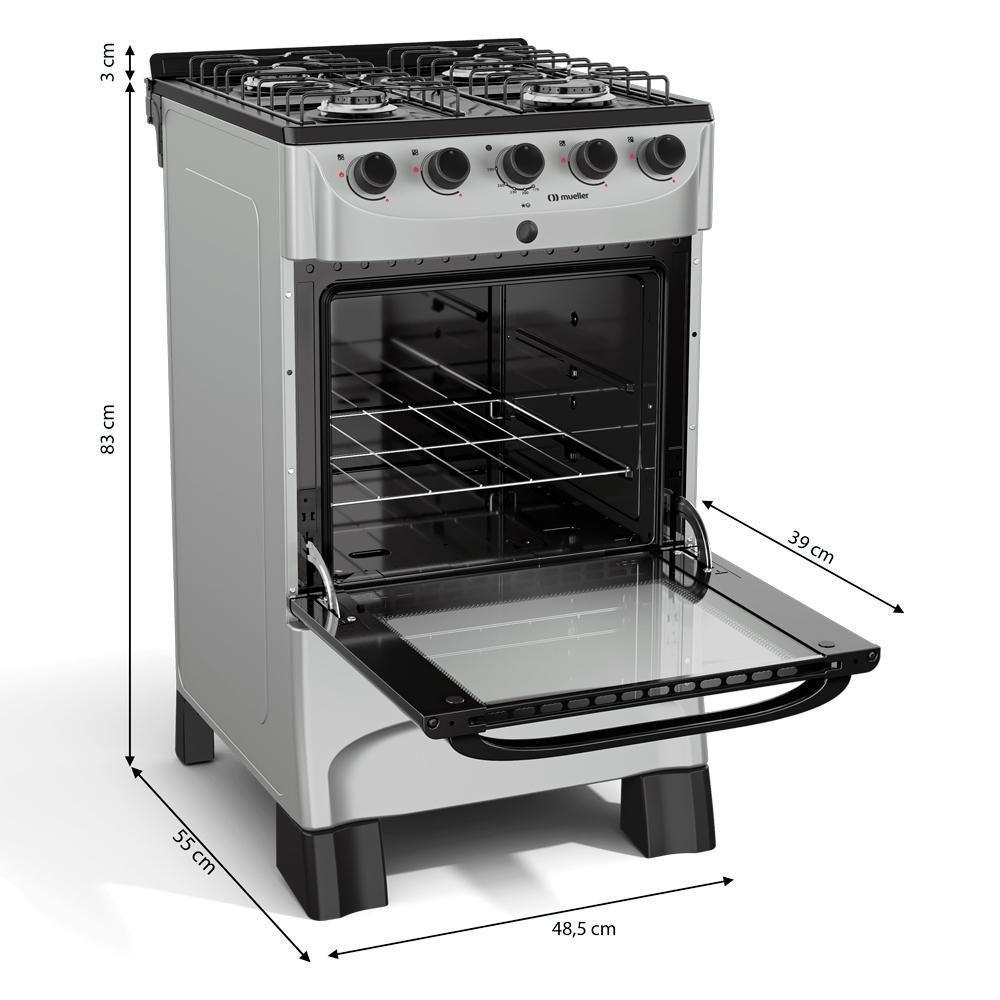 Fogão Mueller Titânio 4 Bocas Com Mesa Esmaltada E Acendimento Mfi4bc - 3