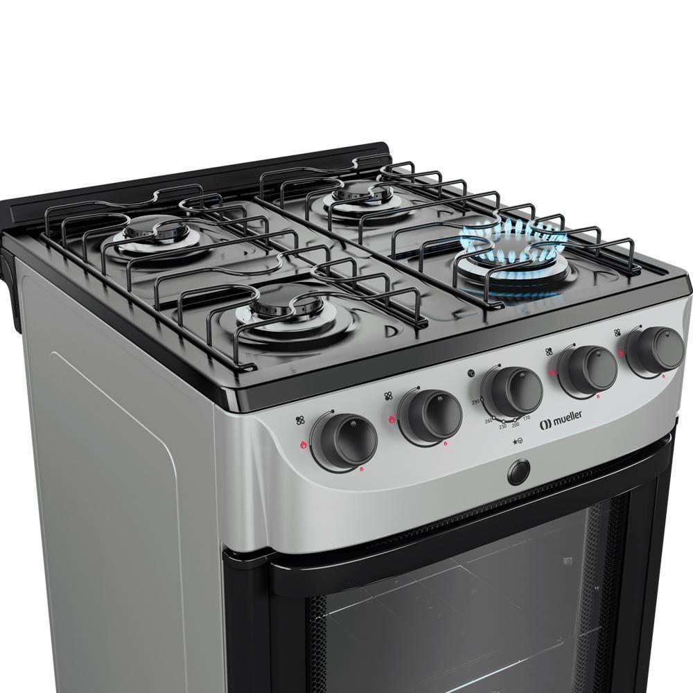 Fogão Mueller Titânio 4 Bocas Com Mesa Esmaltada E Acendimento Mfi4bc - 4