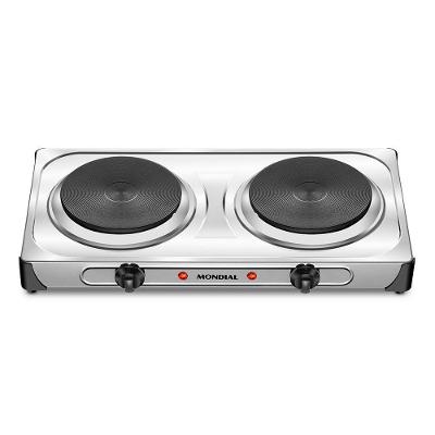 Fogão Elétrico Cooktop Mondial Fast Cook Dual FE-03 2 Bocas Inox 110V
