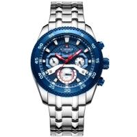 Relógio De Pulso Masculino Quartzo Impermeável Em Aço Inoxidavel Luminoso Azul - 1