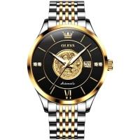 Relógio De Pulso Automático Mecânico Luminoso Aço Inoxidável Impermeável Preto - 1