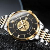 Relógio De Pulso Automático Mecânico Luminoso Aço Inoxidável Impermeável Preto - 3