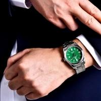 Relógio De Pulso Masculino Automático Em Aço Inoxidável Casual à Prova D\' água Verde - 4
