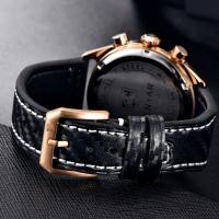 Relógio Masculino Analógico Quartzo Cronógrafo Impermeavel Preto Dourado - 2