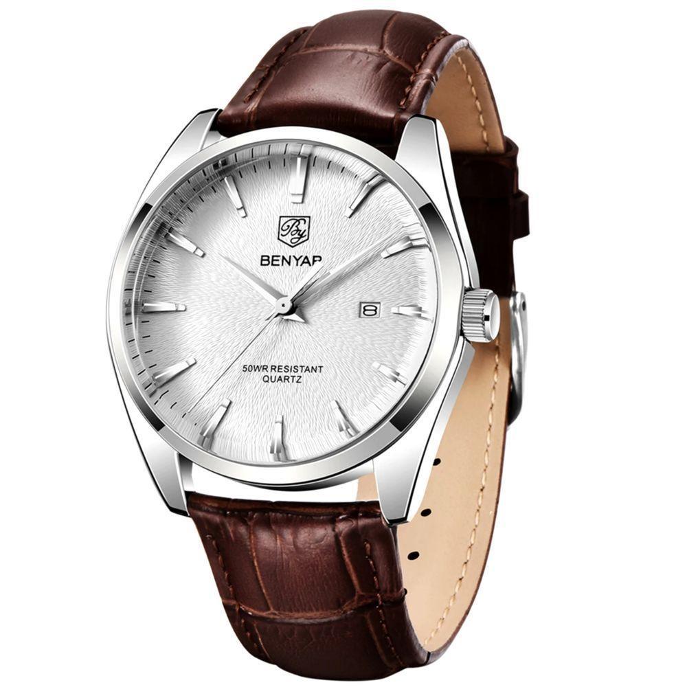 Relógio De Quartzo Masculino Design Classico Esportivo à Prova D\' água Marrom - 1