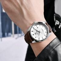 Relógio De Quartzo Masculino Design Classico Esportivo à Prova D\' água Marrom - 3