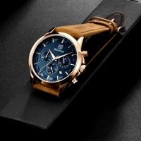 Relógio De Pulso Masculino Movimento De Quartzo Design Esportivo Impermeavel Azul - 5