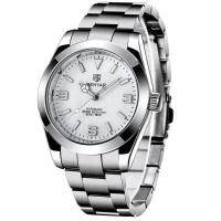 Relógio De Pulso Mecânico Em Aço Inoxidavel Design Esportivo Impermeável Branco - 1