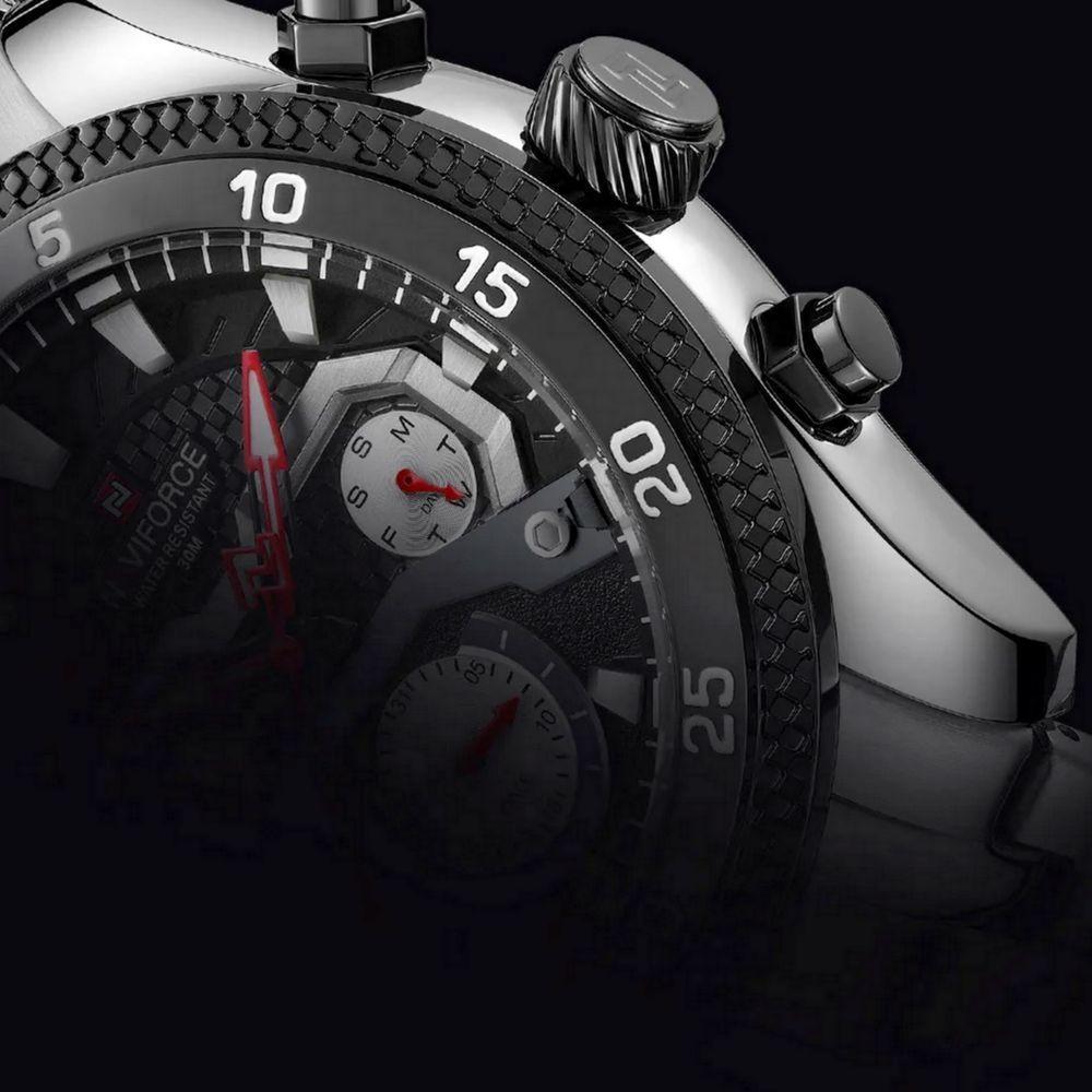 Relógio De Pulso Masculino Quartzo Impermeável Em Aço Inoxidavel Luminoso Prata - 8