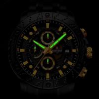 Relógio Masculino Analógico Quartzo Em Aço Inoxidável Impermeavel Preto Dourado