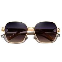 Óculos De Sol Borboleta Feminino Retro Design Duplo Anel Quadrado Proteção Uv400 Nude - 2