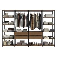 Guarda-roupa Closet Modulado Valencia 4 Gavetas 258cm Rustic-Preto Madesa 01 - 3
