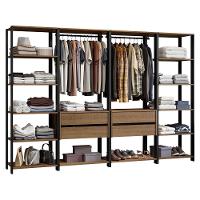 Guarda-roupa Closet Modulado Valencia 4 Gavetas 258cm Rustic-Preto Madesa 01
