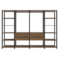 Guarda-roupa Closet Modulado Valencia 4 Gavetas 258cm Rustic-Preto Madesa 01 - 6