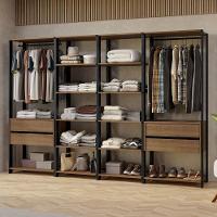 Guarda-roupa Closet Modulado Valencia 4 Gavetas 258cm Rustic-Preto Madesa 02 - 1