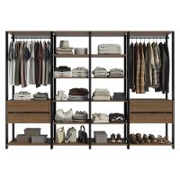 Guarda-roupa Closet Modulado Valencia 4 Gavetas 258cm Rustic-Preto Madesa 02 - 3