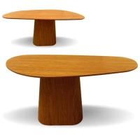 Mesa De Jantar Modelar Orgânica Bumerangue Em Freijo 2.60x140cm - 1