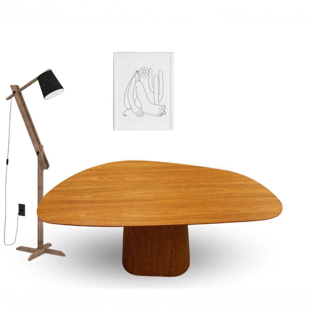 Mesa De Jantar Modelar Orgânica Bumerangue Em Freijo 1.60x90cm - 5