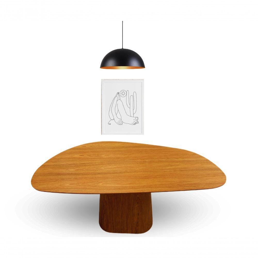 Mesa De Jantar Modelar Orgânica Bumerangue Em Freijo 1.40x90cm - 2