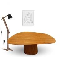 Mesa De Jantar Modelar Orgânica Bumerangue Em Freijo 1.98x122cm - 3