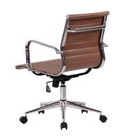 Cadeira Giratória Baixa Office Sevilha Rivatti Em Pu Marrom Caramelo Base Rodízio Cromado - 2