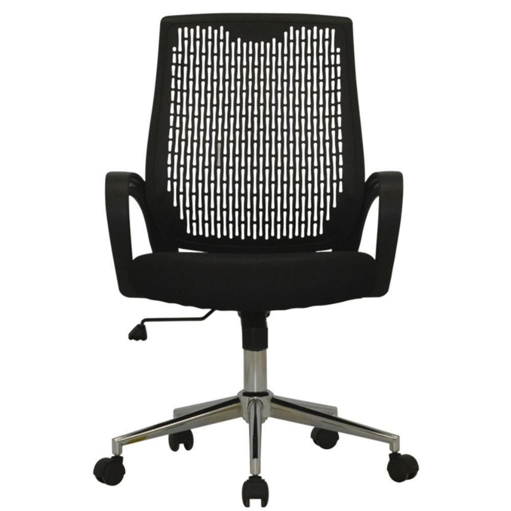 Cadeira Giratória Burgos Rivatti Tela Mesh Estrutura Polipropileno Preto Base Rodízio Cromado - 3