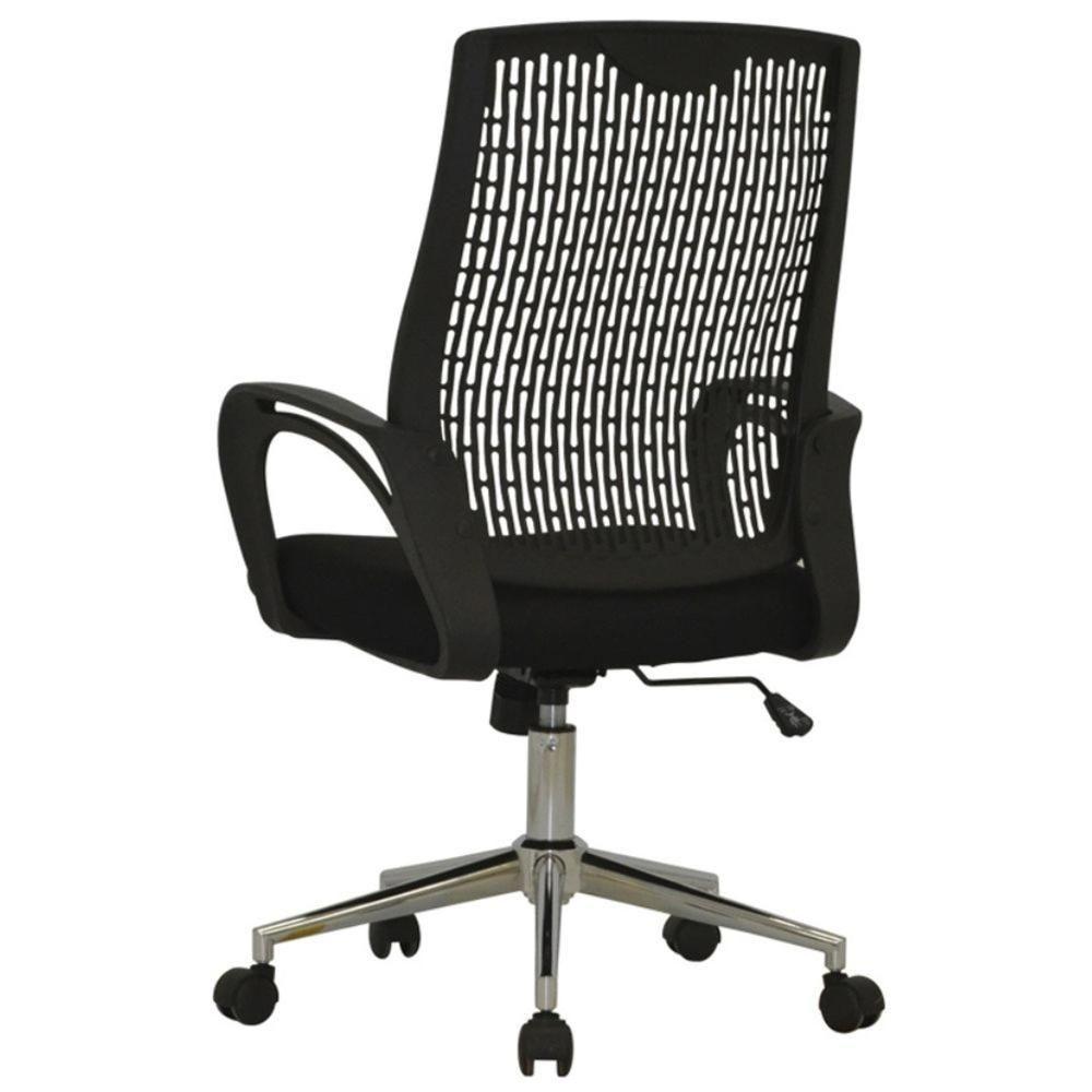 Cadeira Giratória Burgos Rivatti Tela Mesh Estrutura Polipropileno Preto Base Rodízio Cromado - 4