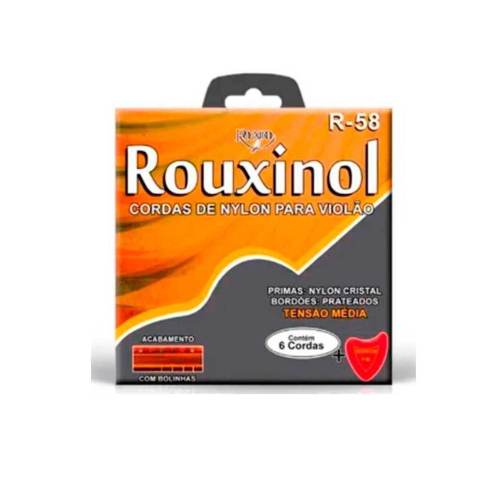 Encordoamento Violão Nylon-cristal-prateada Tensão Média Rouxinol - R58 [f108] - 1