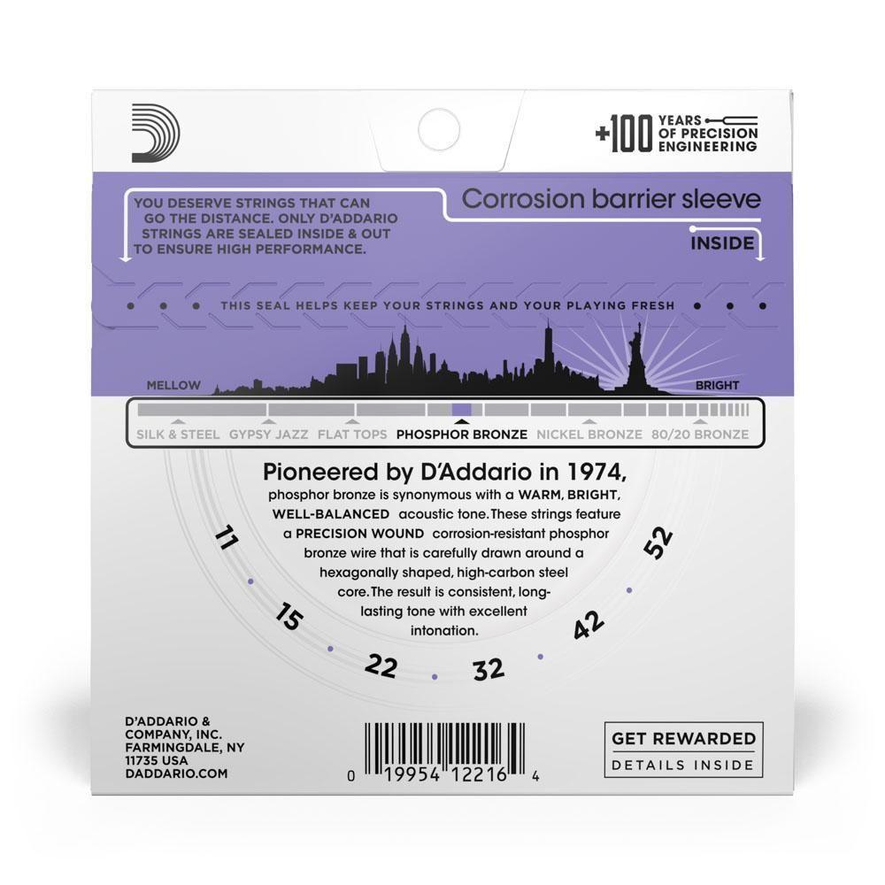 Encordoamento Violão Aço 11-52 D Addario Phosphor Ej26 [f035] - 3