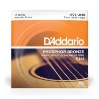 Encordoamento Violão Aço 12c 09-45 D Addario Phosphor Ej41 [f035]
