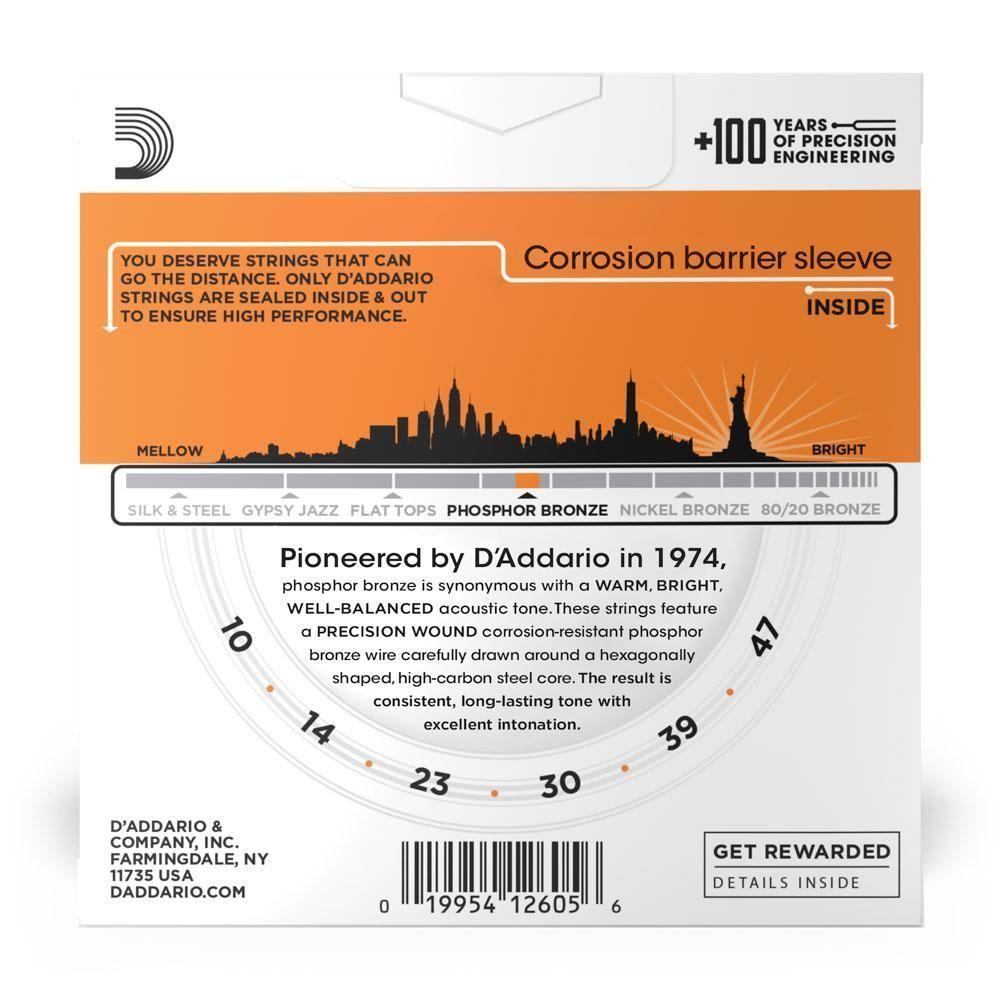 Encordoamento Violão Aço 10-47 (3 Jogos) D Addario Ej15-3d [f035] - 3