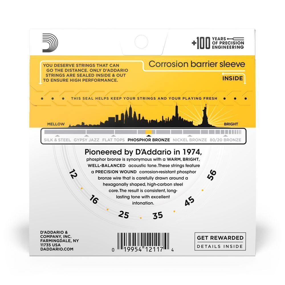 Encordoamento Violão Aço 12-56 D Addario Phosphor Bronze J19 [f035] - 3