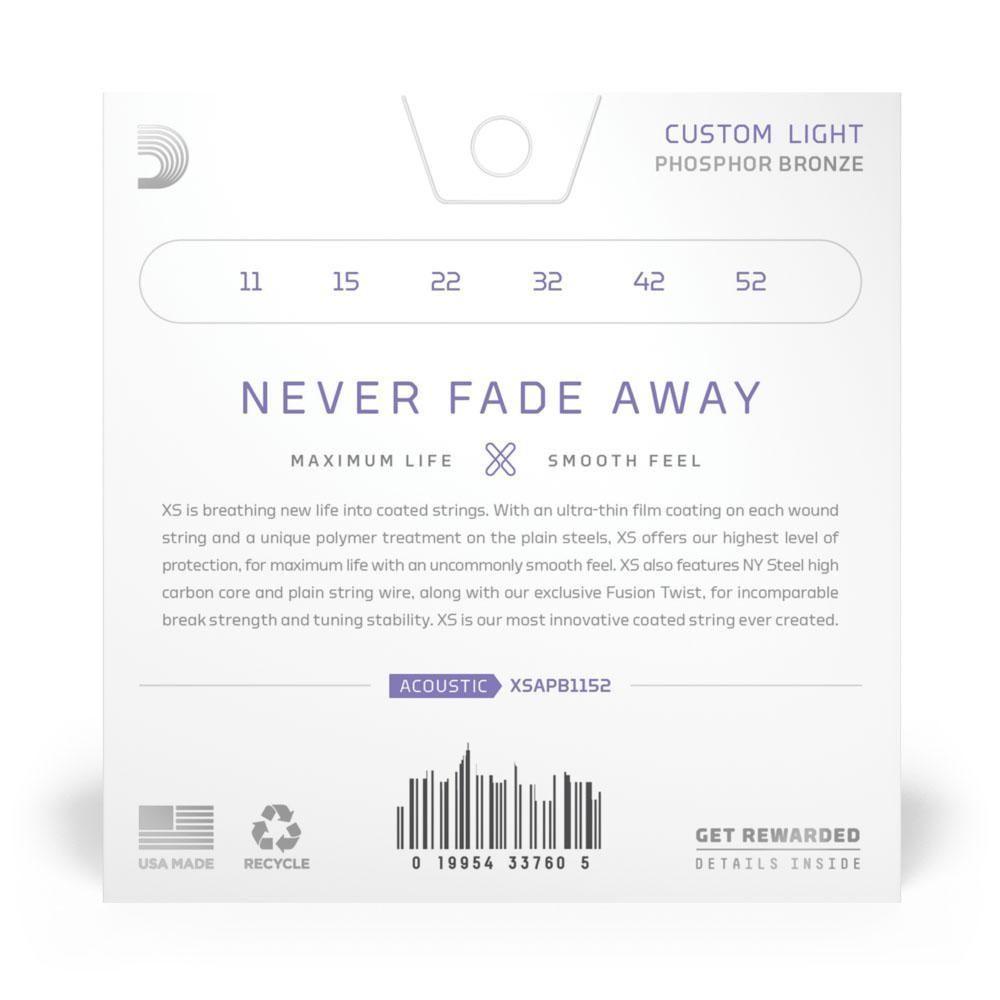 Encordoamento Violão Aço Revestido 11-52 D Addario Xsapb1152 [f035] - 2