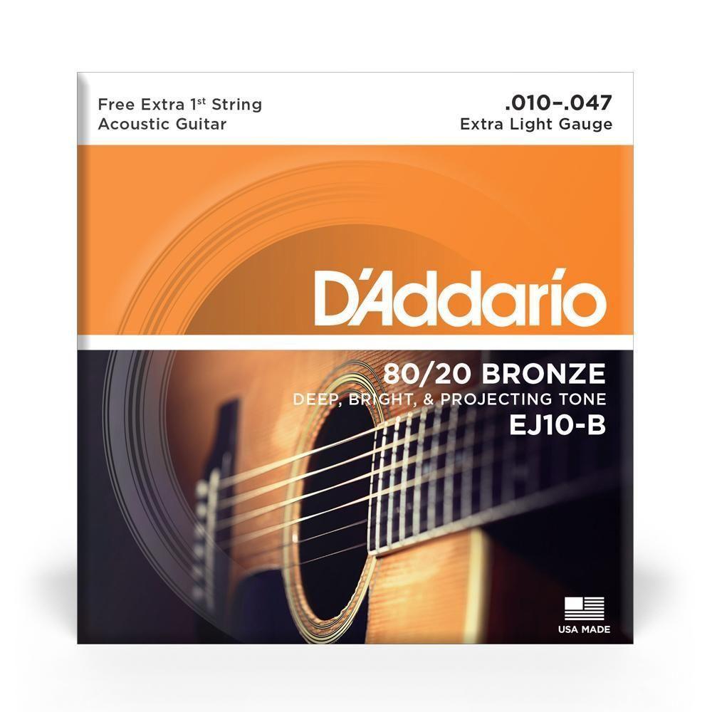 Encordoamento Violão Aço 10-47 Corda Extra D Addario Ej10-b [f035] - 3