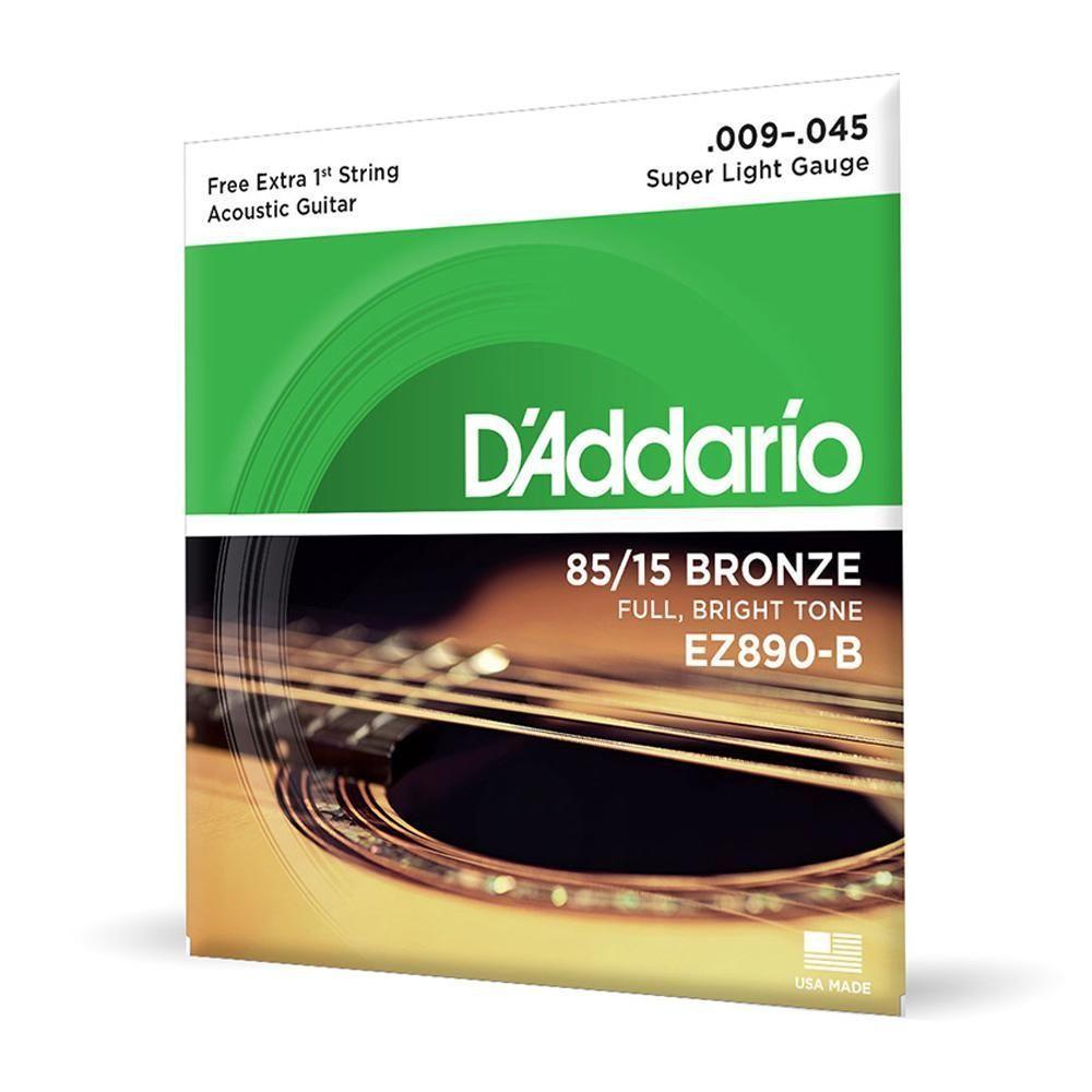 Encordoamento Violão Aço 09-45 Corda Extra D Addario Ez890-b [f035] - 1