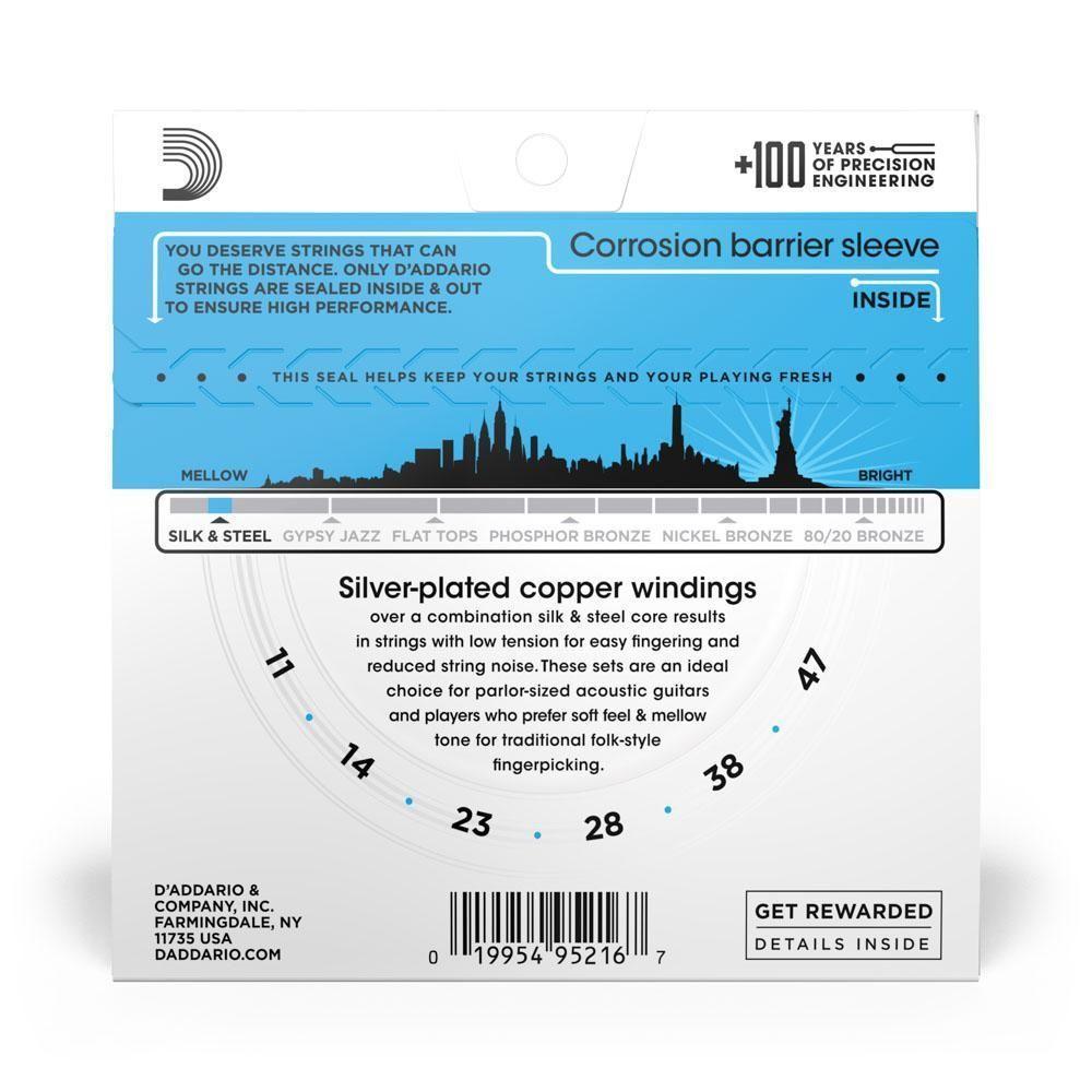 Encordoamento Violão Aço 11-47 D Addario Silk & Steel Ej40 [f035] - 3