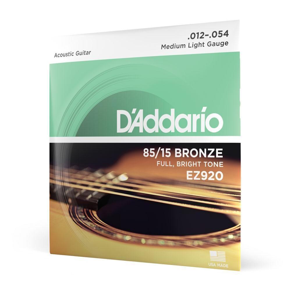 Encordoamento Violão Aço 12-54 D Addario 85-15 Bronze Ez920 [f035] - 1