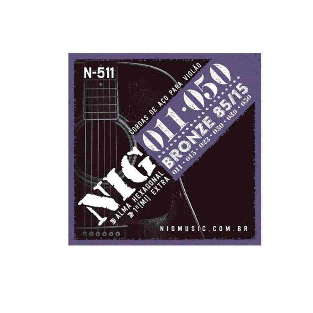 Encordoamento Violão Aço-bronze 85-15 Nig 011" - 050" - 1ª Corda (mí) Extra N511 [f108] - 1