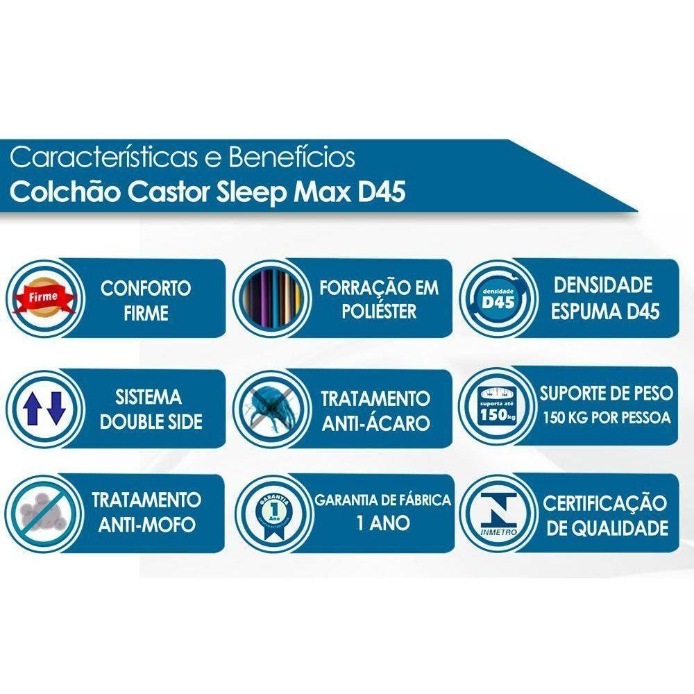 Colchão Casal Espuma D45  Sleep Max Euro Pillow (138x188x25) - Castor - 4