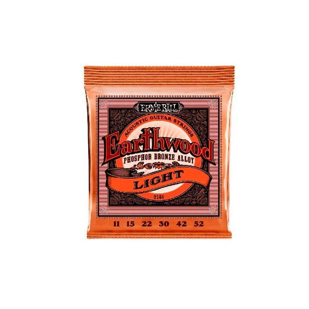 Encordoamento P-violão Aço Earthwood Leve Phosphor Bronze Ernie Ball 011"-052" P02148 [f108] - 1
