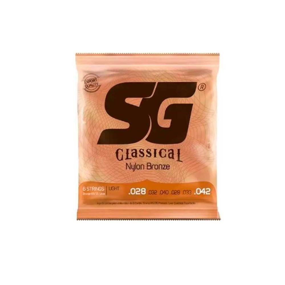 Encordoamento P-violão Nylon Bronze 65-35 Prata Tensão Leve Sg 0.028 [f108] - 1