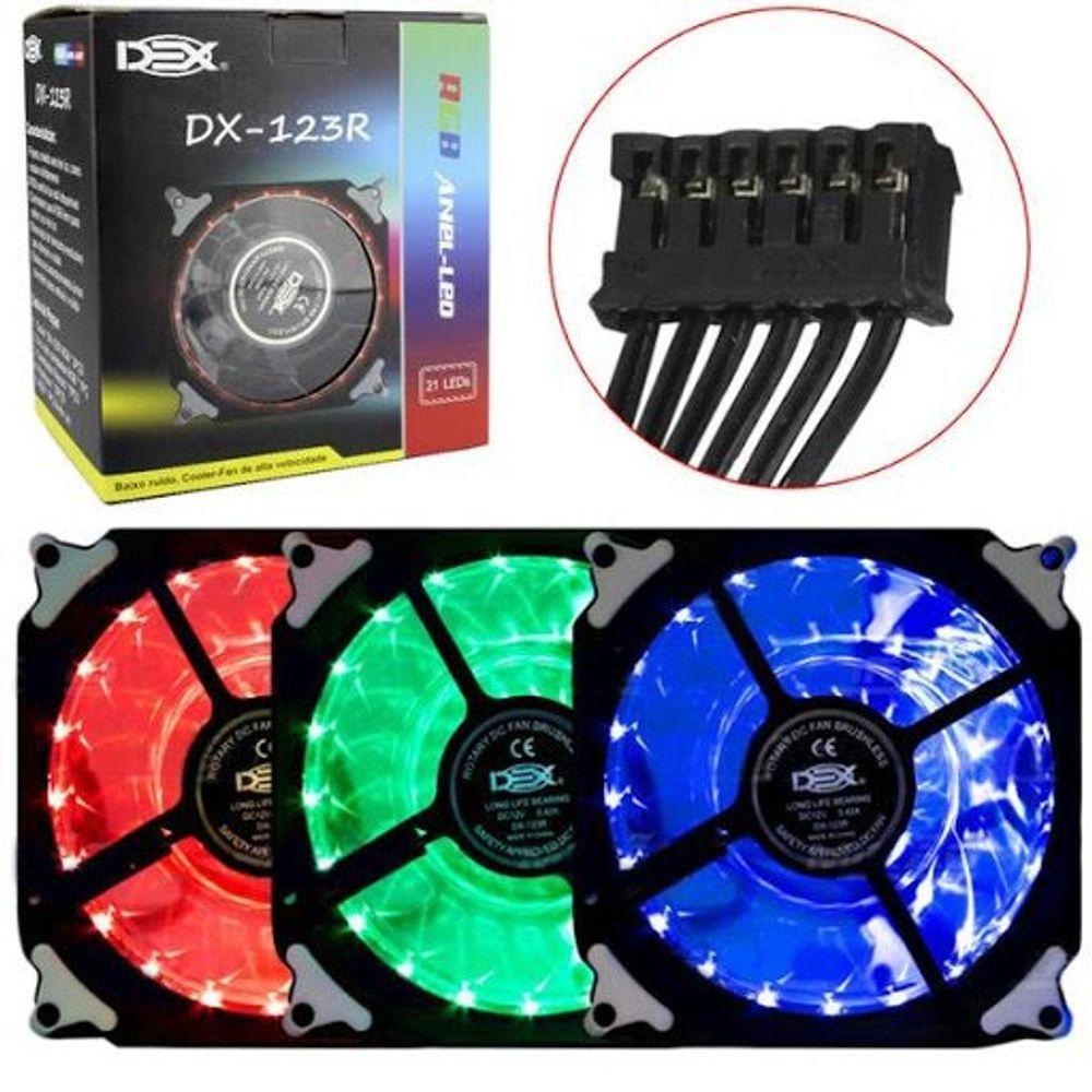 Cooler Fan Rgb Dx-123r Kit Com 3 Peças - 1