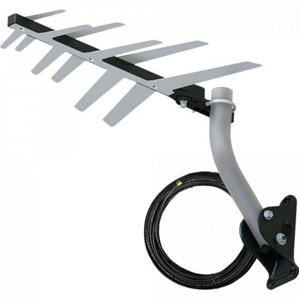 Antena Externa Tv 2 Em 1 Uhf-hd Com Cabo Full Hd Dtv1500 Aquário [f002] - 1