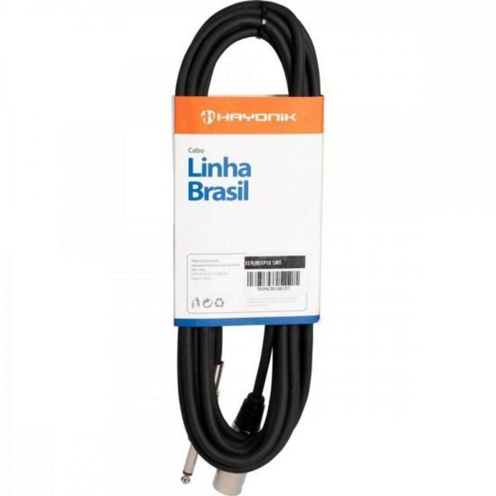 Cabo Para áudio Linha Brasil Xlr(m) X P10 7m Preto Hayonik [f003] - 3