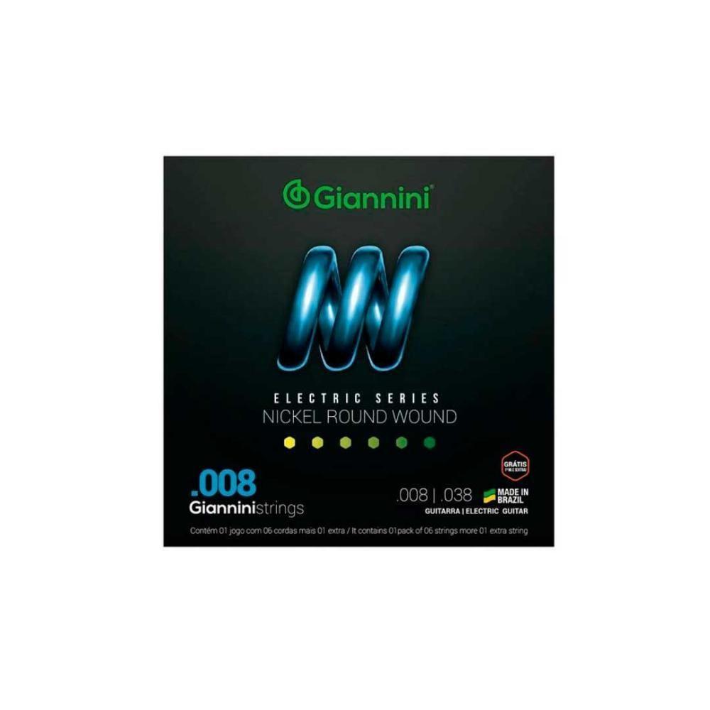 Encordoamento Giannini P-guitarra Niquel 0.008 Geegst.8 [f108] - 1