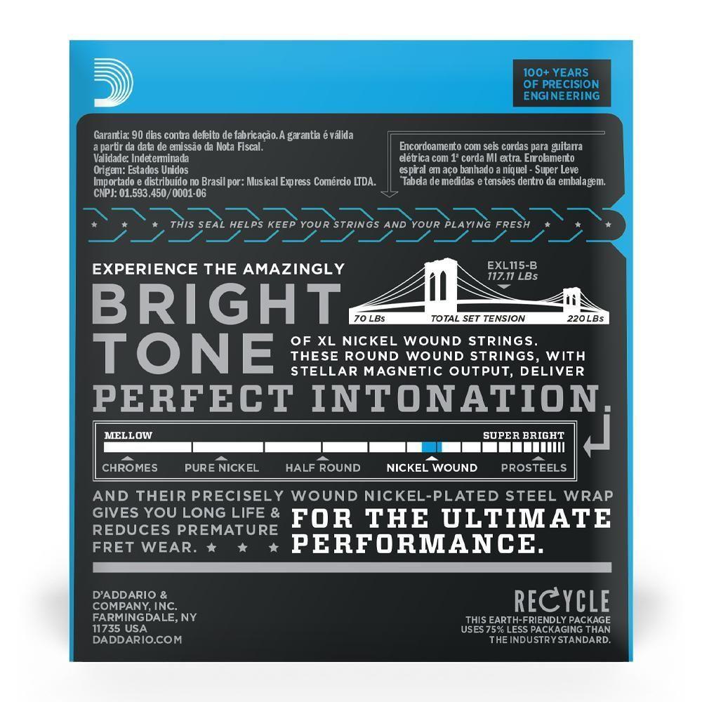 Encordoamento Guitarra 09-42 Corda Extra D Addario Exl120-b [f035] - 2