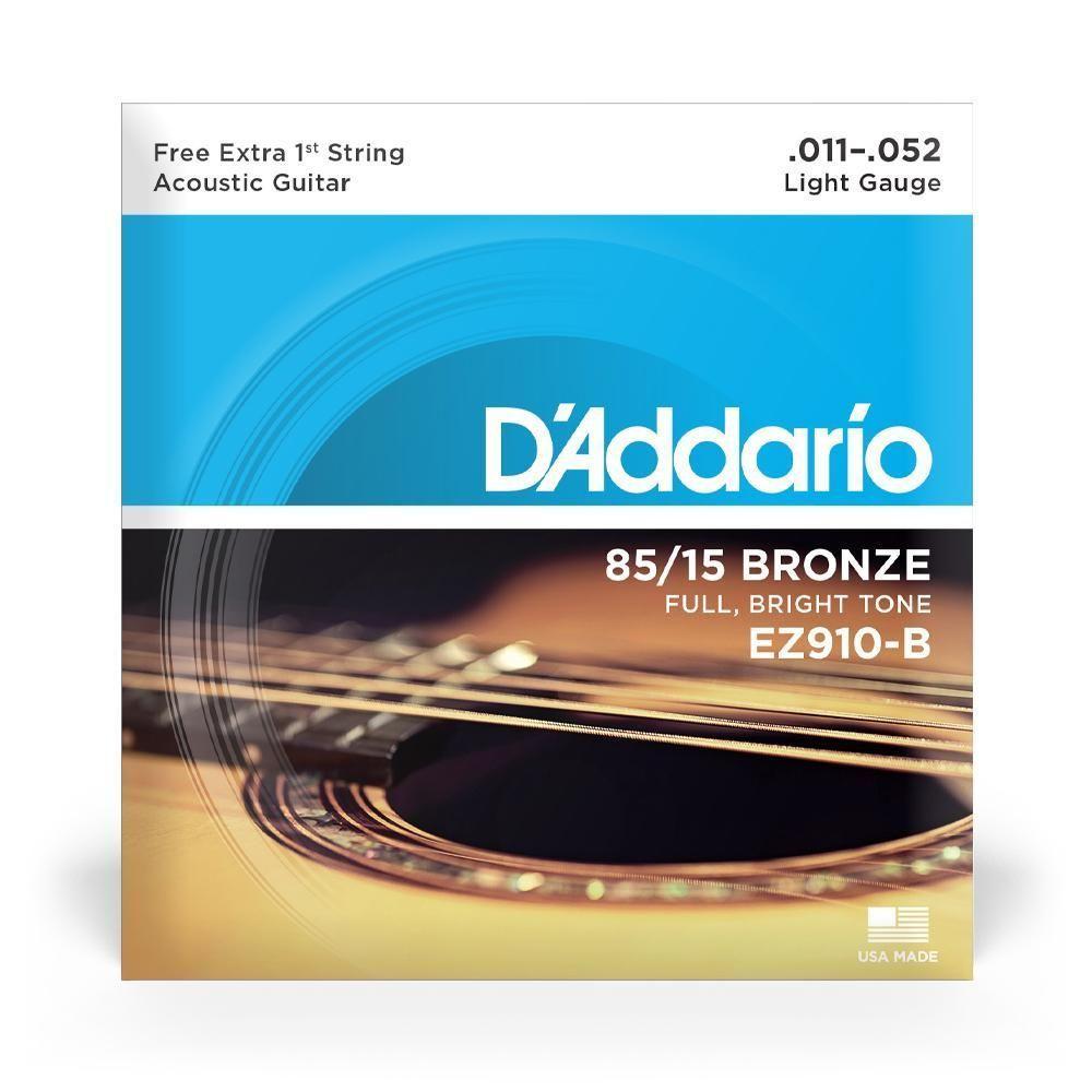 Encordoamento Violão Aço 11-52 Corda Extra D Addario Ez910-b [f035] - 5