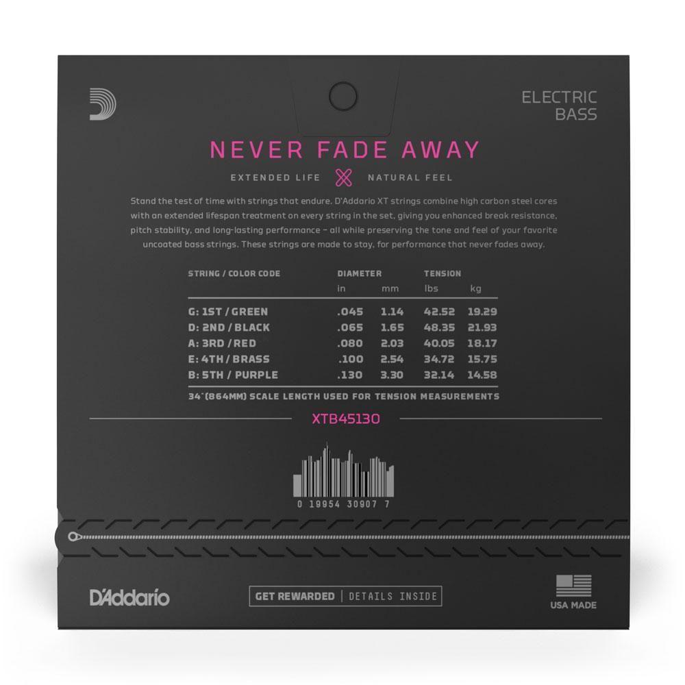 Encordoamento Baixo 5c Revestido 45-130 D Addario Xtb45130 [f035] - 4